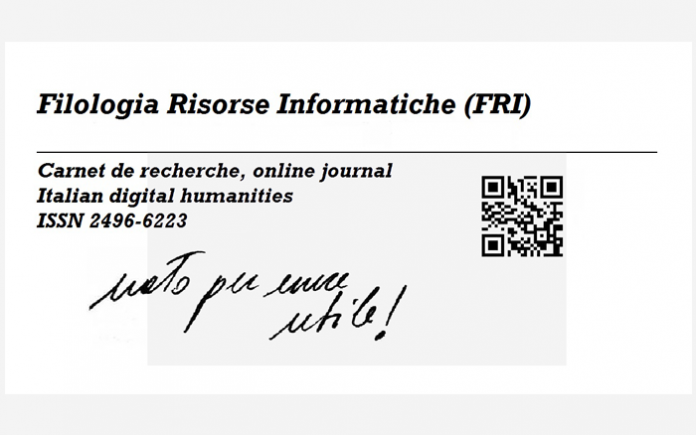 Filologia Risorse Informatiche (FRI), "Nato per essere utile"