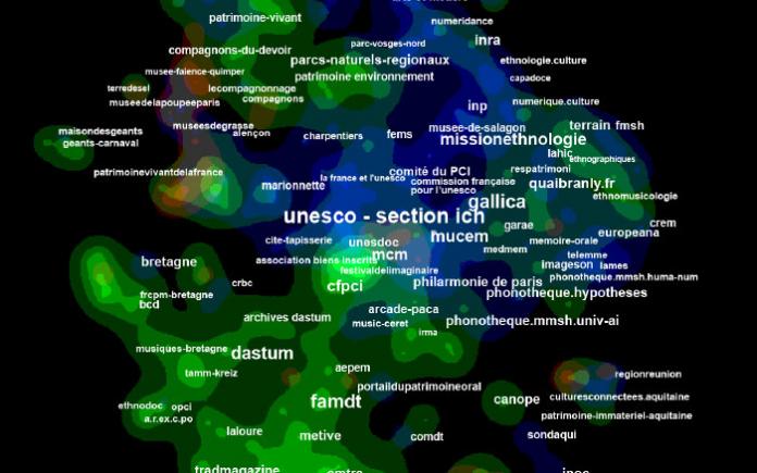 Mapping digital actors of Intangible Cultural Heritage in France 